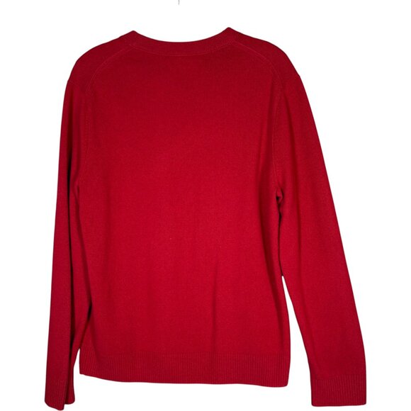 Banana Republic Men's 100% Cashmere Sweater Crew Neck Red Preppy M - Picture 2 of 9